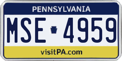 PA license plate MSE4959