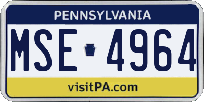 PA license plate MSE4964
