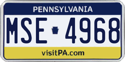 PA license plate MSE4968