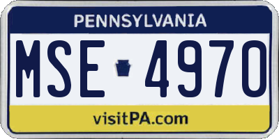 PA license plate MSE4970