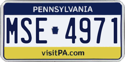 PA license plate MSE4971