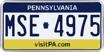 PA license plate MSE4975