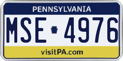 PA license plate MSE4976