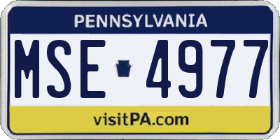 PA license plate MSE4977