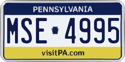 PA license plate MSE4995