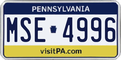 PA license plate MSE4996