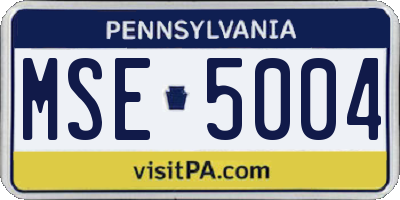 PA license plate MSE5004