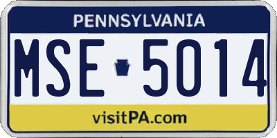 PA license plate MSE5014