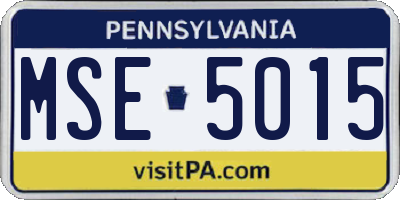 PA license plate MSE5015