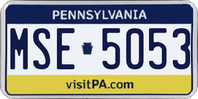 PA license plate MSE5053