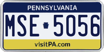 PA license plate MSE5056