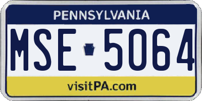 PA license plate MSE5064