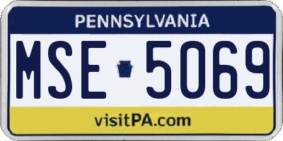 PA license plate MSE5069