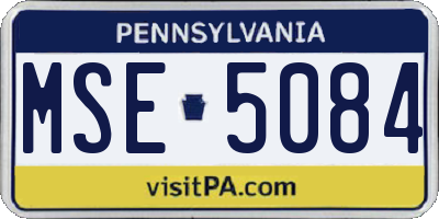 PA license plate MSE5084
