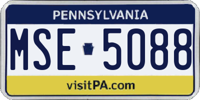 PA license plate MSE5088