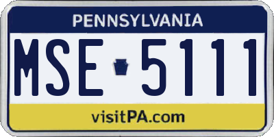 PA license plate MSE5111