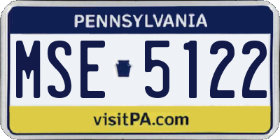 PA license plate MSE5122