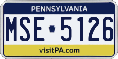 PA license plate MSE5126