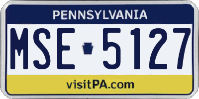 PA license plate MSE5127