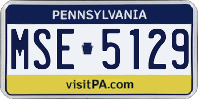 PA license plate MSE5129