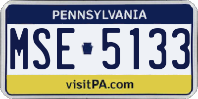 PA license plate MSE5133