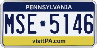 PA license plate MSE5146