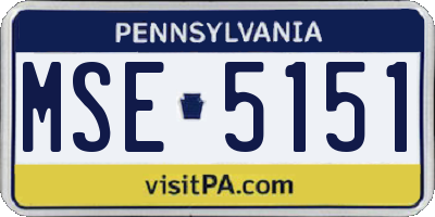 PA license plate MSE5151