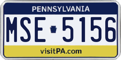 PA license plate MSE5156