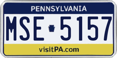 PA license plate MSE5157