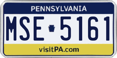 PA license plate MSE5161