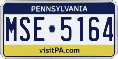 PA license plate MSE5164