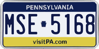 PA license plate MSE5168