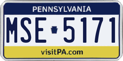 PA license plate MSE5171