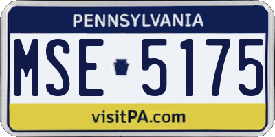 PA license plate MSE5175