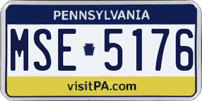 PA license plate MSE5176