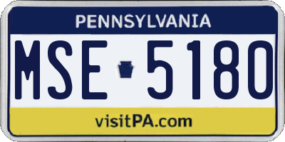 PA license plate MSE5180