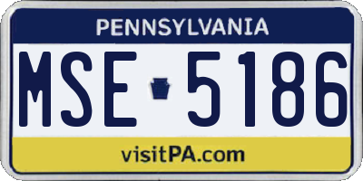 PA license plate MSE5186
