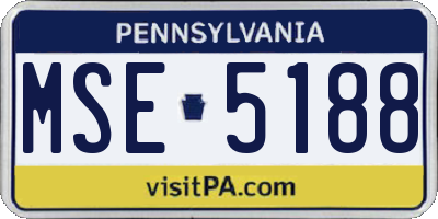 PA license plate MSE5188