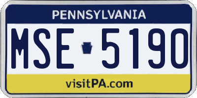 PA license plate MSE5190