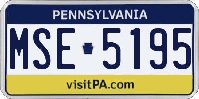 PA license plate MSE5195