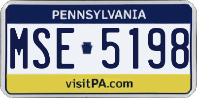 PA license plate MSE5198