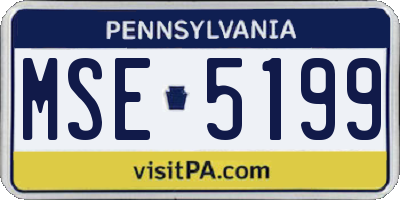 PA license plate MSE5199