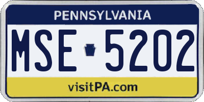 PA license plate MSE5202