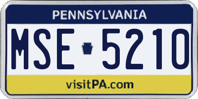 PA license plate MSE5210