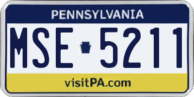 PA license plate MSE5211