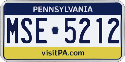 PA license plate MSE5212