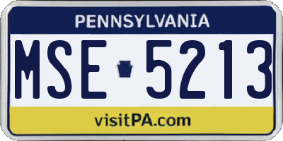 PA license plate MSE5213