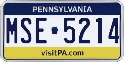 PA license plate MSE5214