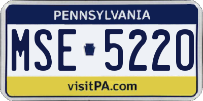 PA license plate MSE5220