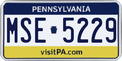PA license plate MSE5229